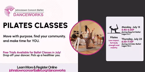 July Pilates Classes at DanceWorks