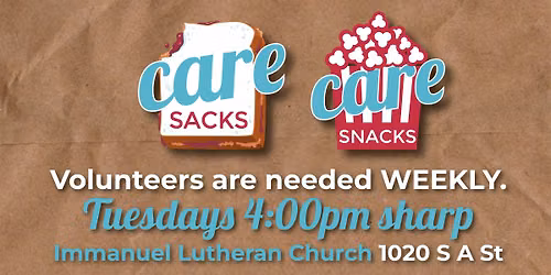 Volunteer to make Care Sack lunches & Care Snack bags