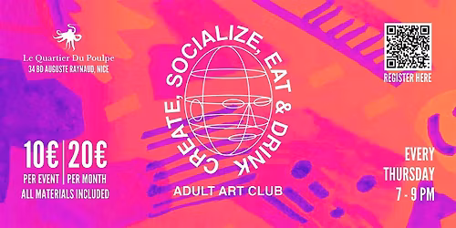 Creative Apero & Social Art Night at Le Quartier du Poulpe (Nice, FR)