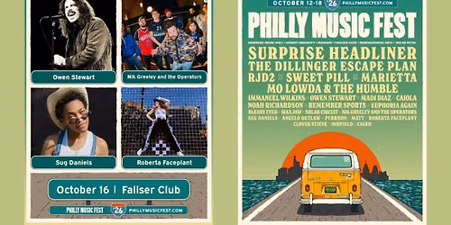 Philly Music Fest Presents Owen Stewart, Nik Greeley, Sug Daniels, & Roberta Faceplant