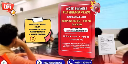 Level up your IGCSE Business prep with our Flashback Class! \ud83d\ude80