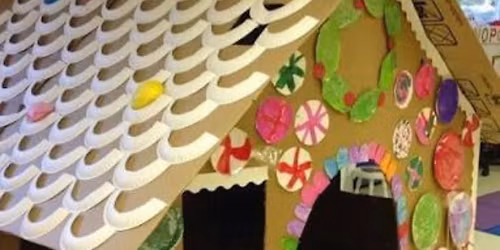 cardboard gingerbread houses build!