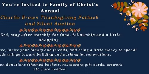 Charlie Brown Thanksgiving Potluck and Silent Auction