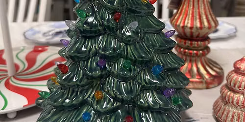 SMP October 8th, 1:30-4:30pm, Ceramic Christmas Tree Painting Class with artist Charlotte Lee