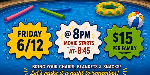 Movie night at Springdale pool