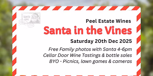 Santa in the vines at Peel Estate Wines