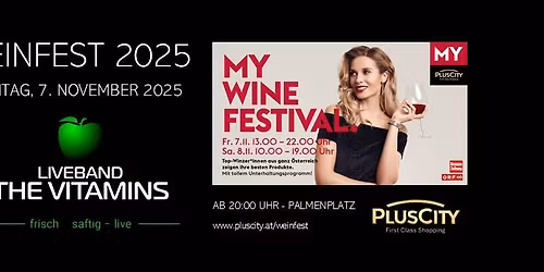 WEINFEST 2025 @ PLUS CITY mit LIVEBAND THE VITAMINS