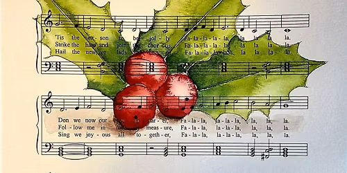 Holiday Watercolor on Sheet Music