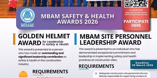 MBAM SAFETY & HEALTH AWARDS 2026 OPEN FOR NOMINATION!