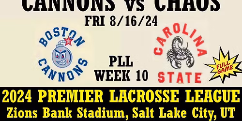 Premier Lacrosse League: Boston Cannons vs. Carolina Chaos