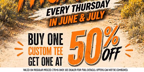 Two for Thursday: Buy One Custom Tee, Get One 50% Off