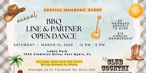 Annual BBQ with Line and Partner Open Dance!