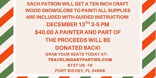 Fundraiser at Werner Boyce Salt Springs! Wood Snow Globe Painting!