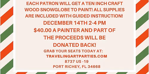 Fundraiser at Werner Boyce Salt Springs! Wood Snow Globe Painting!