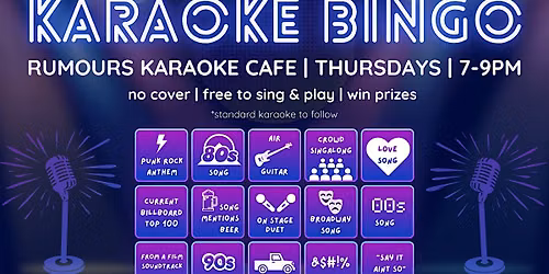 Karaoke Bingo Thursdays @ Rumours Karaoke Cafe
