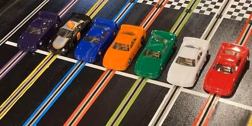 Slot cars at the tree lighting. 
