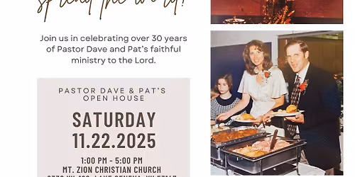 Open house for Pastor Dave and Pat Adams' Retirement