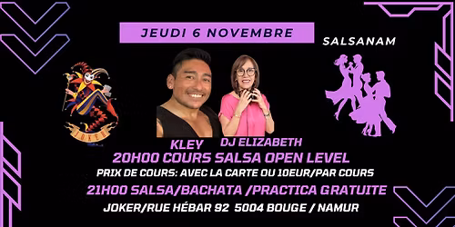Joker\/ jeudi 06\/11 Cours salsa Open Level + soir\u00e9e gratuite bachata salsa...
