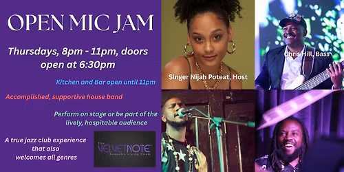 This Thursday, November 6th: Open Mic Jam at The Velvet Note