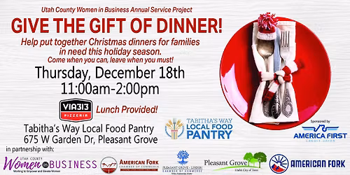 December Service Project at Tabitha's Way - Utah County Women in Business & Connect 4 Lunch Combined