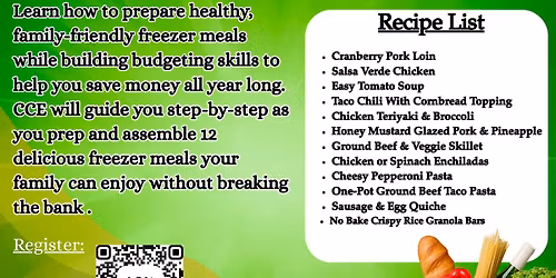 Freezer Meal Workshop-Extreme Budget 