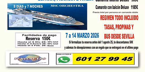 CRUCERO EN GRUPO DESDE SEVILLA