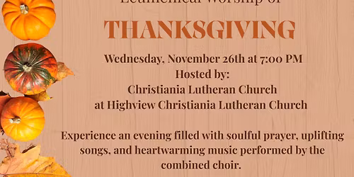 Thanksgiving Eve Service