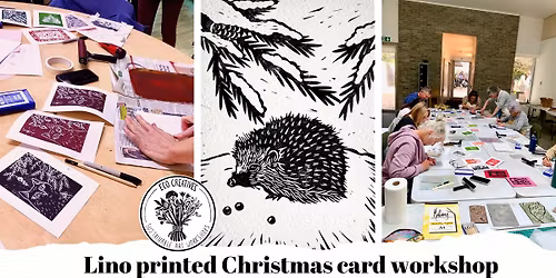 Lino christmas card workshop at Walmer Castle