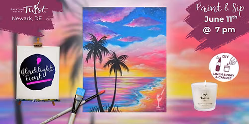 \ud83c\udfa8 Saturday Paint & Sip \u2013 Creative Fun in Newark, DE - Blacklight! Vibrant Shores