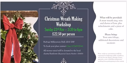 Christmas Wreath Making Workshop - NOW FULL