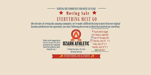 50 + Years of Serving the Community - Everything $10 and Under MOVING SALE!