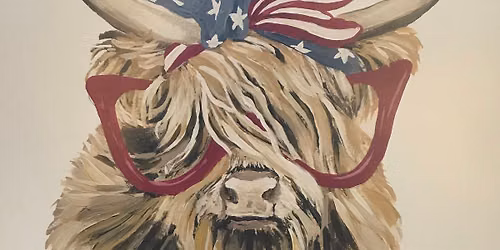 USA Highland Cow 14X14 Canvas