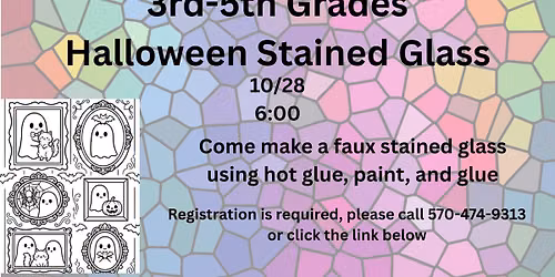 3rd-5th Grades faux Halloween stained glass