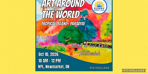 Tropical Island - Paradise Art Workshop for Adults \/ acrylics