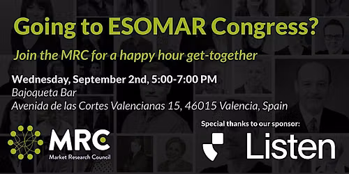 MRC Happy Hour at ESOMAR Congress in Valencia