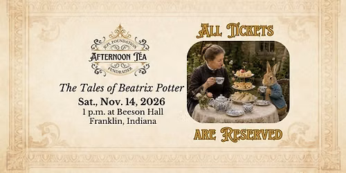 The Tales of Beatrix Potter Afternoon Tea Fundraiser