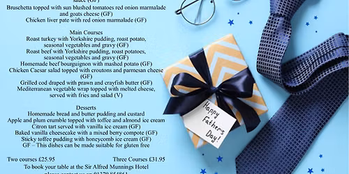 Come and celebrate Father's day with this special menu