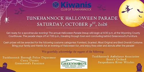 Kiwanis Club of Tunkhannock - Halloween Parade 2026
