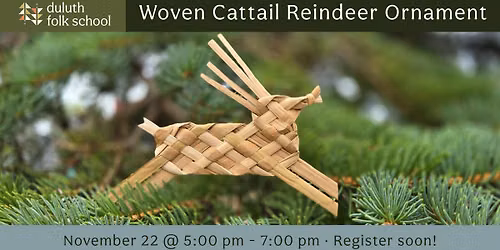 Woven Cattail Reindeer Ornament