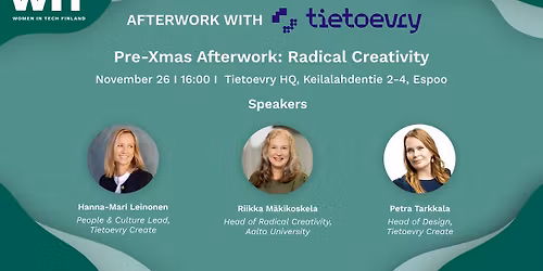 WiT x Tietoevry Pre-Xmas Afterwork: Radical Creativity 