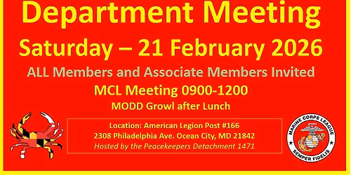Maryland Department Meeting - FEBRUARY 2026