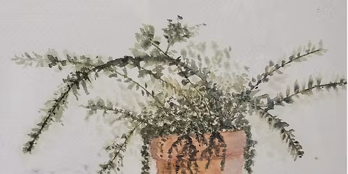 Watercolor Potted Fern Paint & Sip 