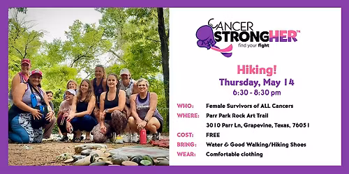 Cancer StrongHER Hiking \u2013 May 14, 2026