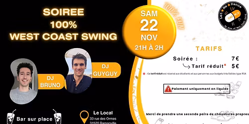 Soir\u00e9e 100% West Coast Swing