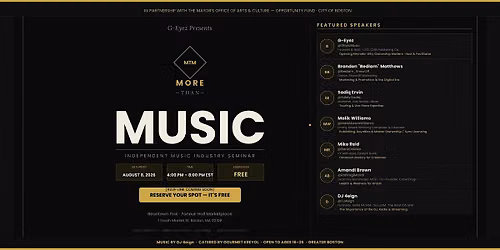 More Than Music \u2014 An Independent Music Industry Seminar