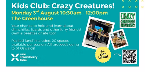 Kids Club: Crazy Creatures! 3rd August