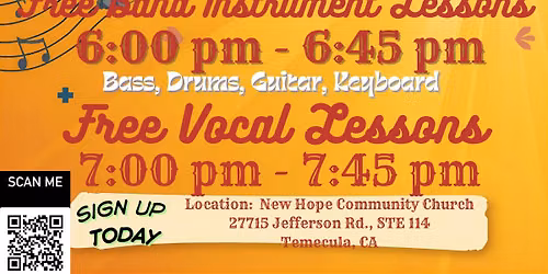 Free Instrument + Vocal Lessons
