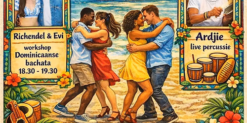 Los Cl\u00e1sicos - Workshop bachata Dominicana door Richendel & Evi + live percussie