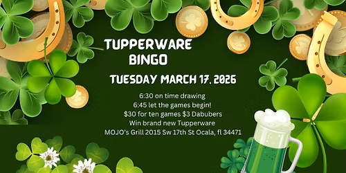 March Tupperware BINGO \ud83d\udfe2\ud83d\udfe1\ud83d\udfe2\ud83d\udfe1\ud83d\udfe2 at Mojo's \ud83e\udd73
