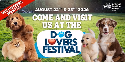 Animal Justice Party Stall at Dog Lovers Festival